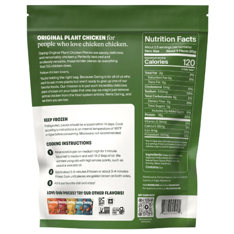Daring Plant-Based Frozen Original Chicken Breast Pieces, Vegan, 8 oz, 27 Ct — photo 4