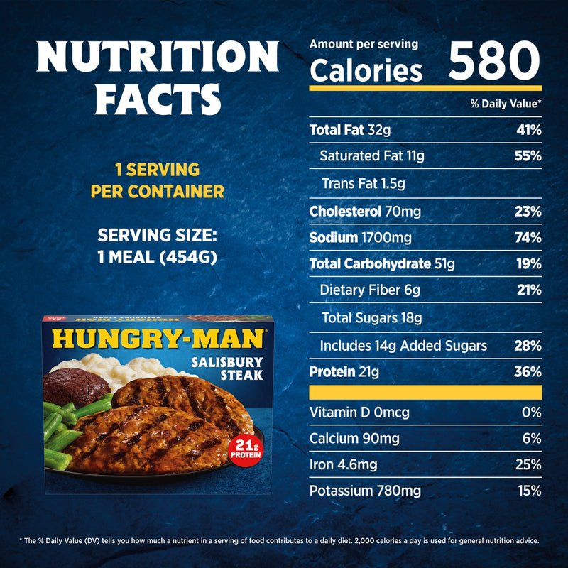 Hungry-Man Salisbury Steak, 21g of Protein, 6g of Fiber, Frozen Meal, 16 oz — photo 4