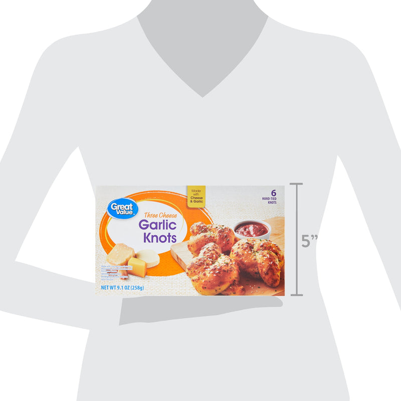 Great Value Three Cheese Garlic Knots, 9.1 oz, 6 Count (Frozen) — photo 4