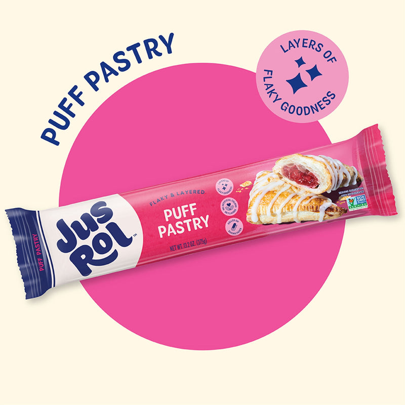Jus-Rol Flaky & Layered Puff Pastry Sheet, Pre-Rolled Refrigerated Dough, 13.2 oz, 1 Sheet, For Sweet or Savory Baking — photo 4
