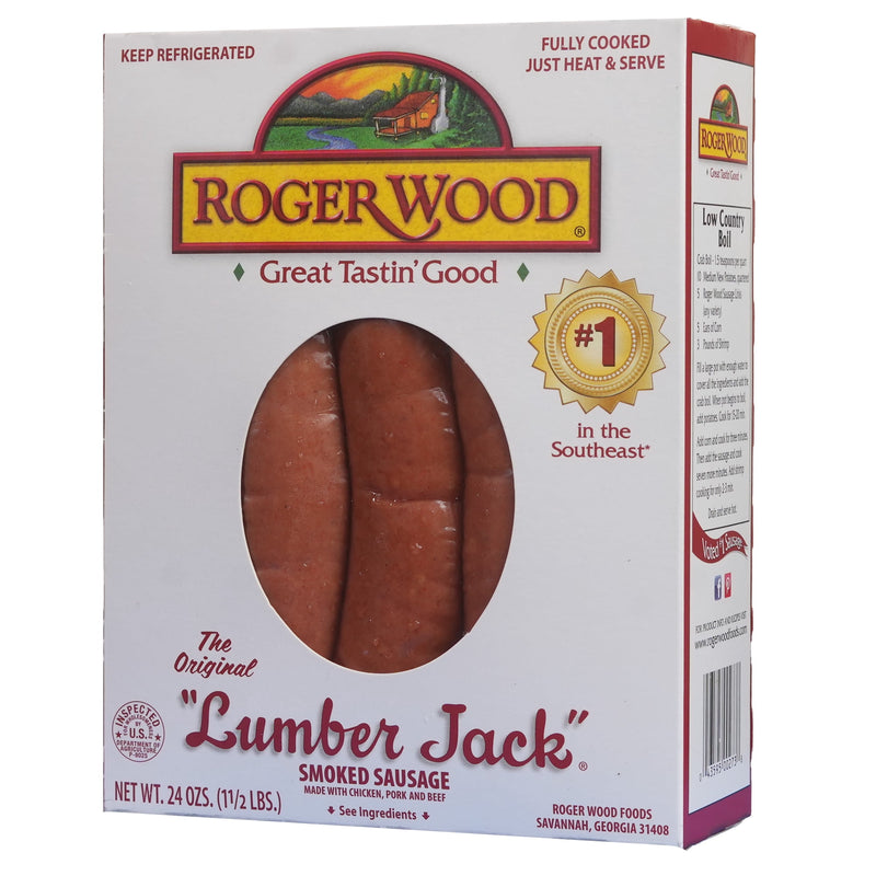 Roger Wood Lumber Jack Smoked Sausage (24 oz, Fully Cooked, Refrigerated) - Chicken, Pork & Beef — photo 4