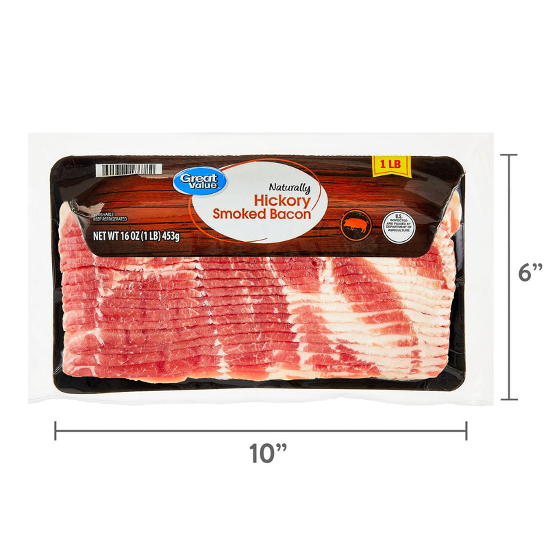 Great Value Naturally Hickory Smoked Sliced Bacon, 16 oz — photo 4