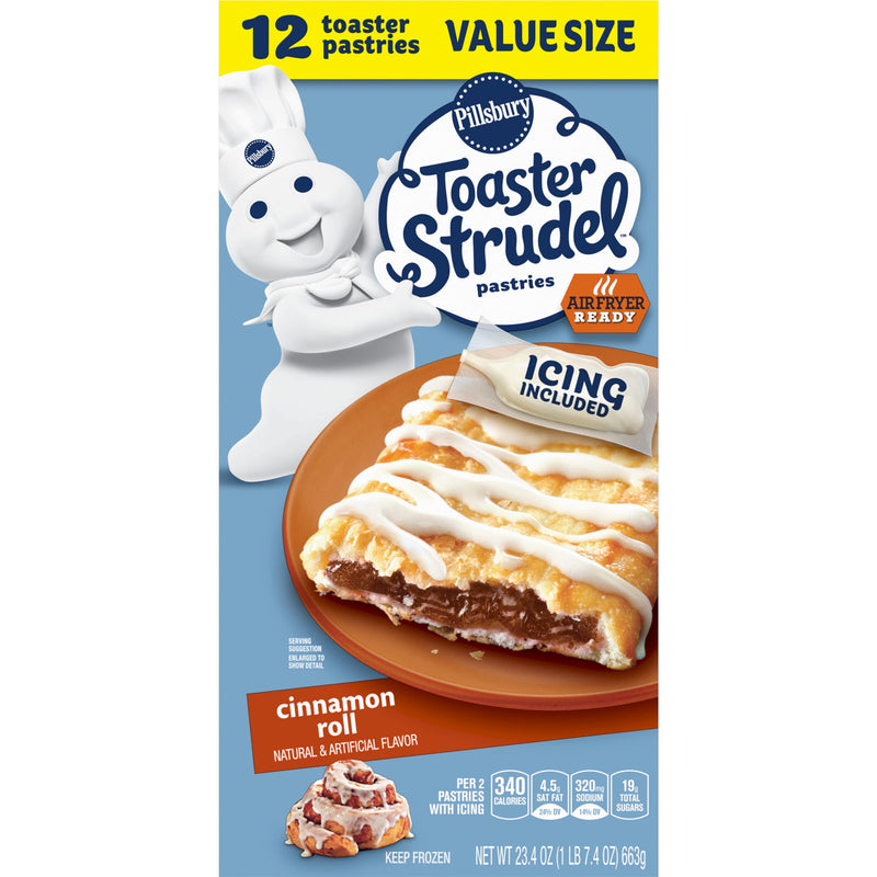 Pillsbury Cinnamon Roll Flavored Toaster Strudel Pastries, 12 Breakfast Pastries (Frozen) — photo 4