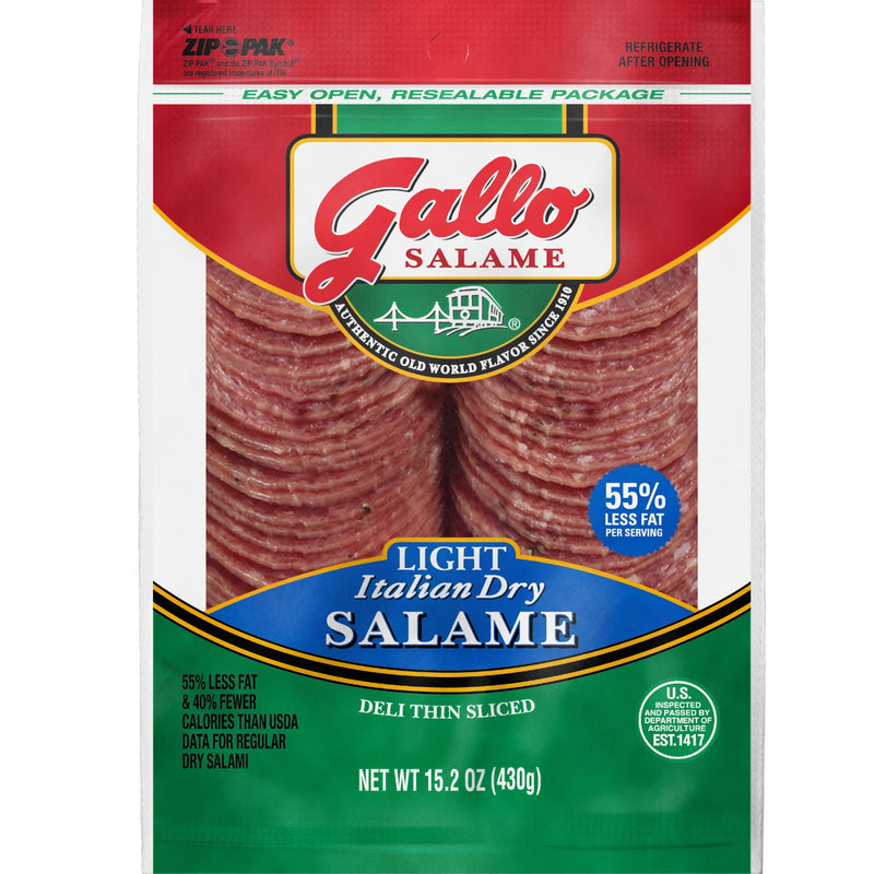 Gallo Salame Deli Thin Sliced Light Italian Dry Salami, Sliced Charcuterie Meat, 15.2 oz — photo 4