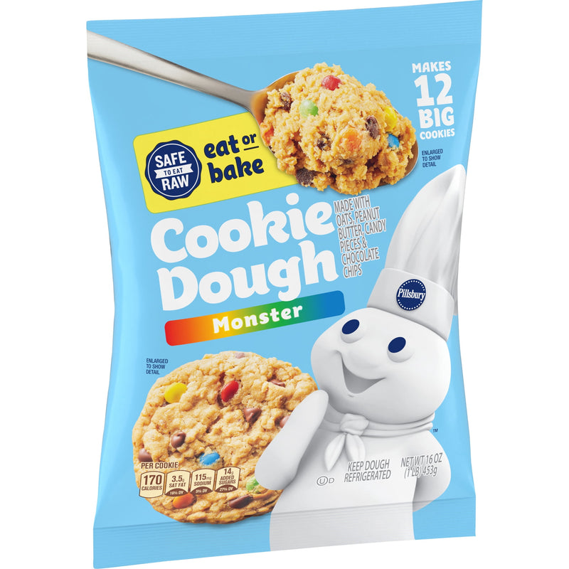 Pillsbury Ready to Bake Monster Refrigerated Cookie Dough, 12 Big Cookies, 16 oz — photo 4