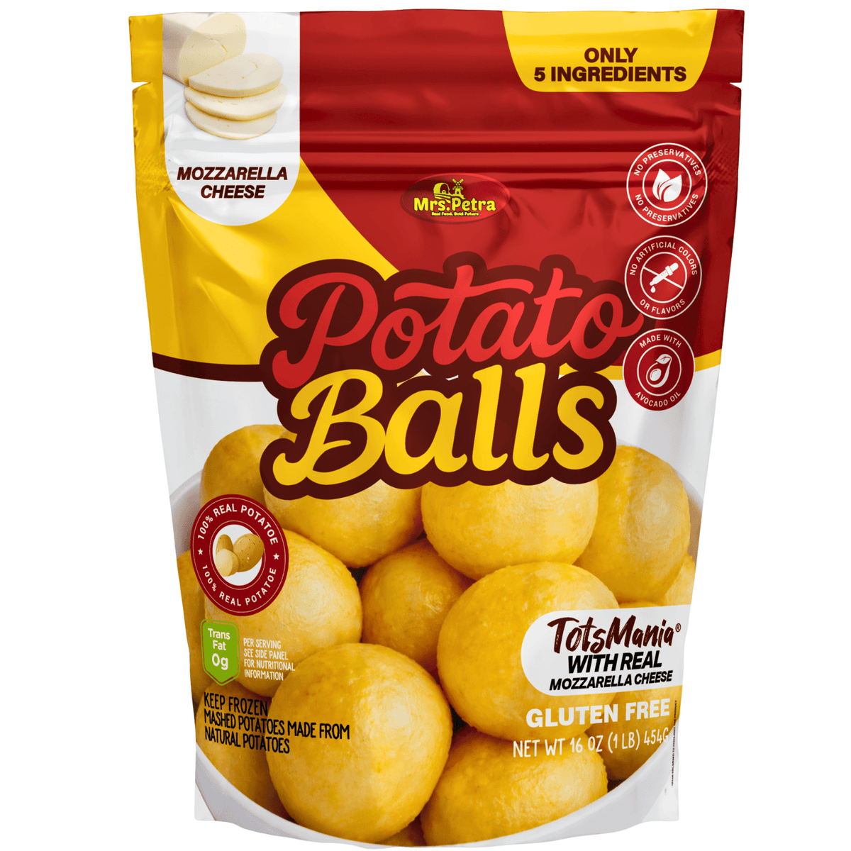 Mrs. Petra Frozen TotsMania Mozzarella Cheese Potato Balls, 16 oz