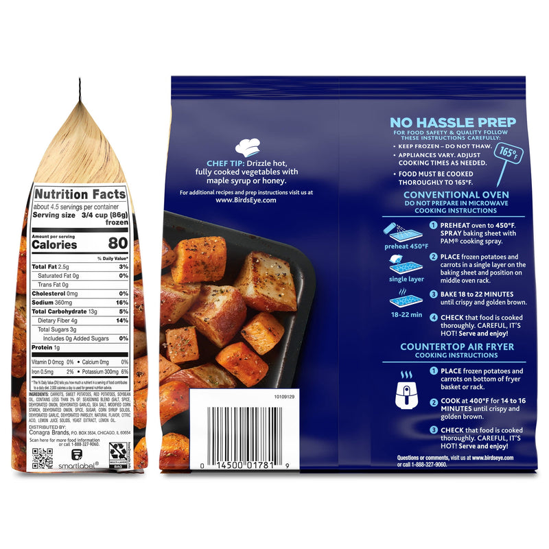 Birds Eye Oven Roasters Seasoned Sweet Potatoes, Carrots & Red Potatoes, Frozen Vegetables, 14 oz. — photo 5