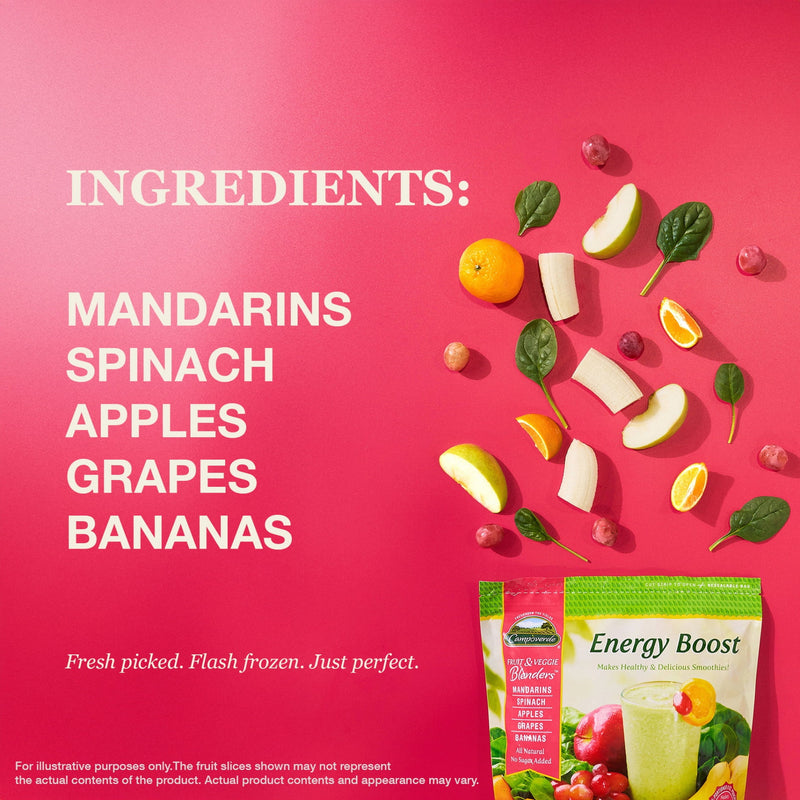 Campoverde Frozen Fruit & Veggie Smoothie Mix, Energy Boost, 32 oz, 4 Portioned Packs, No Added Sugar, Plant-Based — photo 5