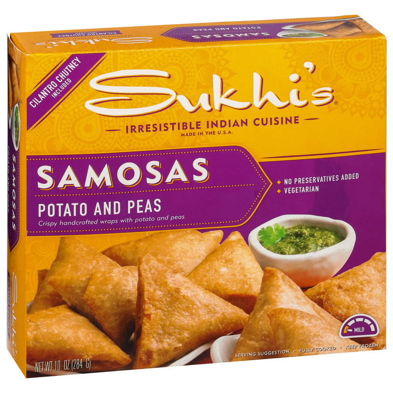 Sukhi's Indian Potato & Pea Samosa Frozen Appetizer Vegetarian Snack 10oz — photo 6