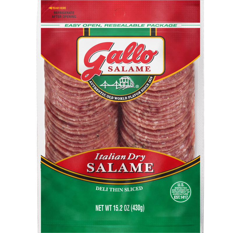 Gallo Salame Deli Thin Sliced Refrigerated, Lunch & Deli Meats, 15.2 oz, Italian Dry Salami, Vacuum Pack — photo 5