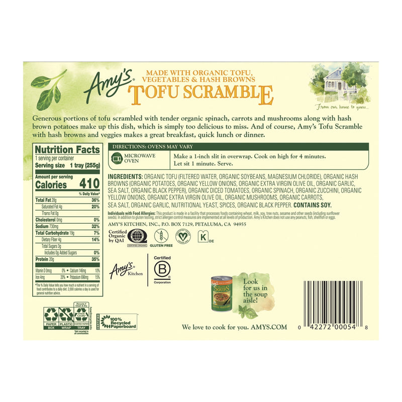 Amy’s Frozen Meals, Tofu Scramble, Plant-Based Microwave Meal, 9 oz — photo 5