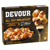 DEVOUR All Day Breakfast Double Sausage & Smoked Bacon Loaded Tater Tots Frozen Meal, 9 oz Box — photo 5