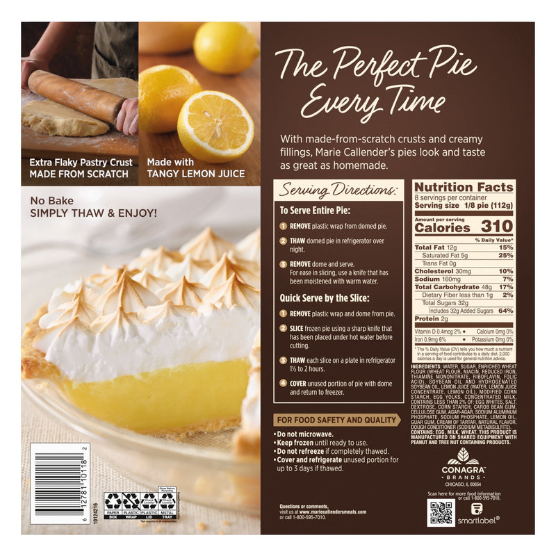 Marie Callender's Lemon Meringue Pie, Thaw & Enjoy Frozen Dessert, 31.5 oz. — photo 5