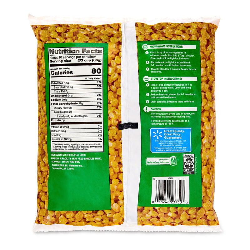 Great Value Whole Kernel Corn, 32 oz Steamable Bag (Frozen) — photo 5