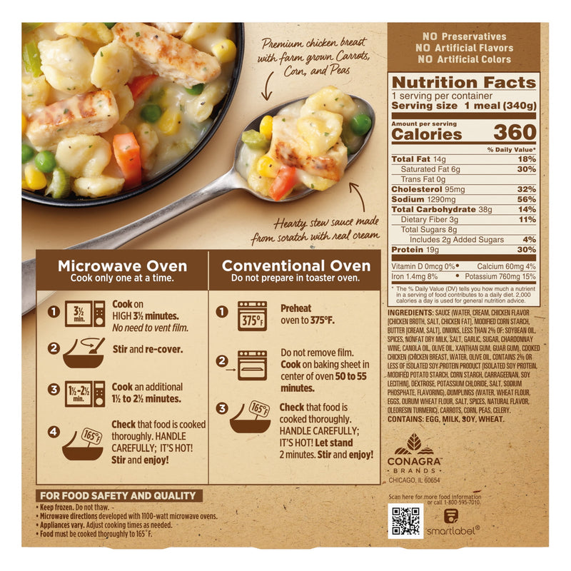 Marie Callender's Creamy Chicken and Dumplings, Frozen Meal, 12 oz. Bowl — photo 5