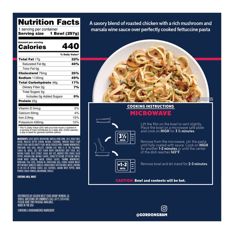 By Chef Ramsay Chicken Marsala Pasta with Roasted Chicken and Fettuccine, 10.51 oz (Frozen) — photo 5