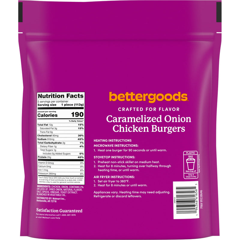 bettergoods Caramelized Onion Chicken Burger, 20 oz (Frozen Fully Cooked) — photo 5
