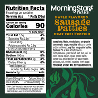 MorningStar Farms Veggie Breakfast Maple Flavored Plant Based Sausage Patties, Vegan Sausage, 8 oz, 6 Count Bag — photo 5