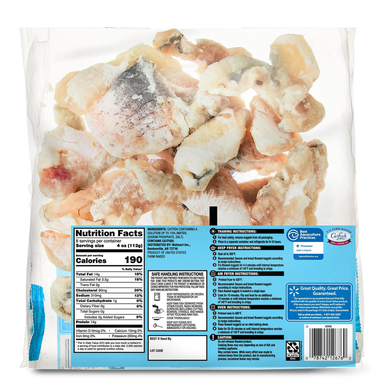 Great Value Frozen Unbreaded Catfish Nuggets, 2 lb Bag — photo 5