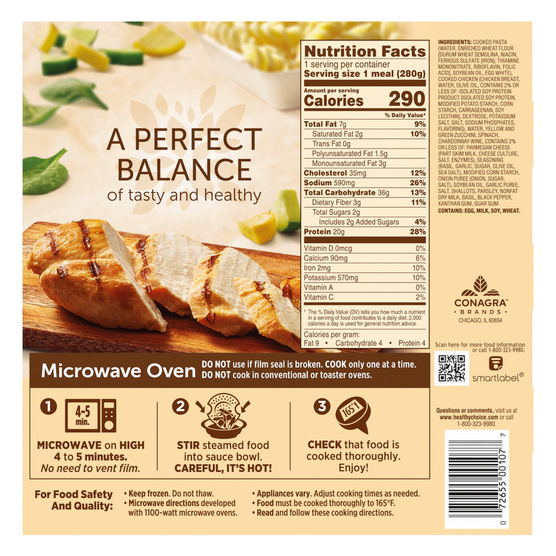Healthy Choice Cafe Steamers Grilled Chicken Pesto With Vegetables, High Protein Frozen Meal, 9.9 oz. Bowl — photo 5