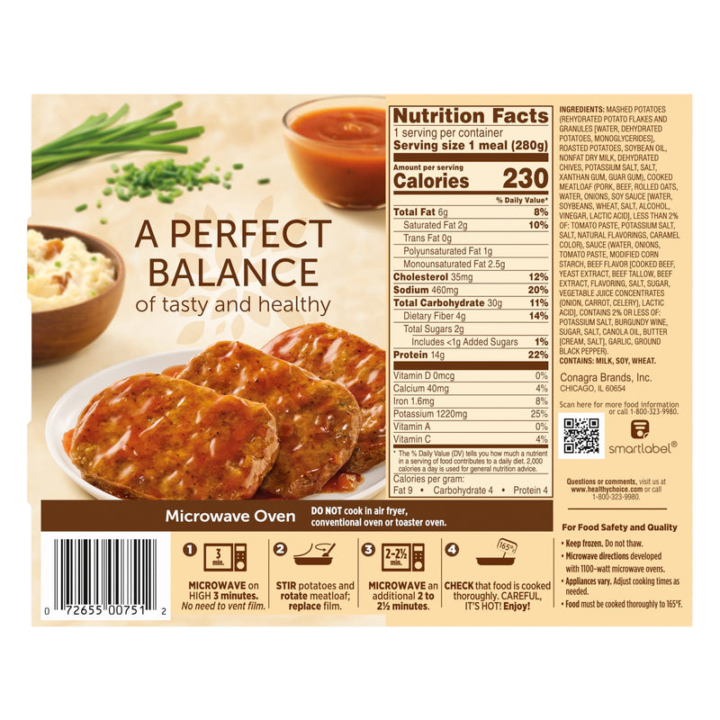 Healthy Choice Cafe Meatloaf with Mashed Potatoes, High Protein Frozen Meal, 9.9 oz. — photo 5