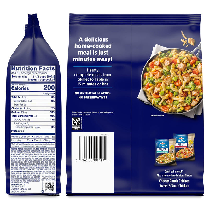 Birds Eye Voila! Three Cheese Chicken Skillet Meals, Frozen Meal, 21 oz. Bag — photo 5
