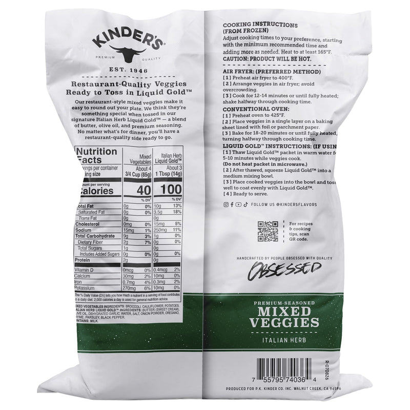 Kinder's Italian Herb Mixed Veggies, 13.5 oz (Frozen) — photo 6