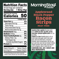 MorningStar Farms Applewood Black Pepper Meat Free Thick Cut Bacon Strips, Vegetarian, 5.25 oz Box — photo 7