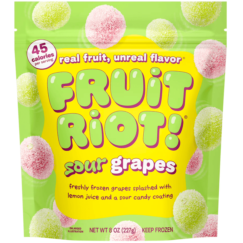 Fruit Riot Sour Candy Grapes, Real Frozen Fruit, 8 oz — photo 6