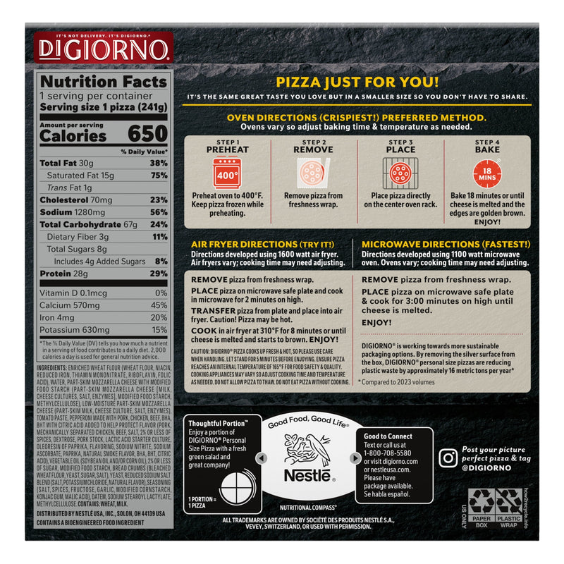 DiGiorno Frozen Personal Size Stuffed Crust Pepperoni Mini Pizza, 8.5 oz — photo 6