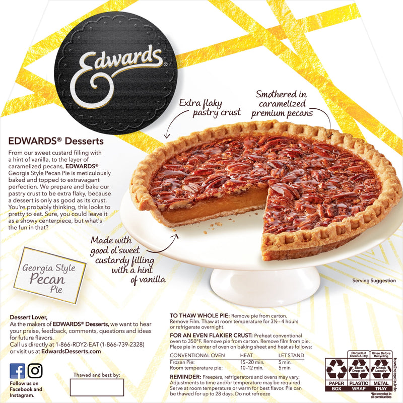 Edwards Frozen Georgia Style Pecan Dessert Pie, 32.0 oz — photo 6