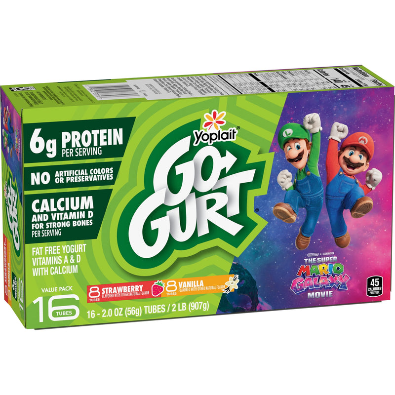 Go-GURT The Super Mario Galaxy Movie, Strawberry and Vanilla, 6g Protein, 16 Count, 32 oz — photo 7