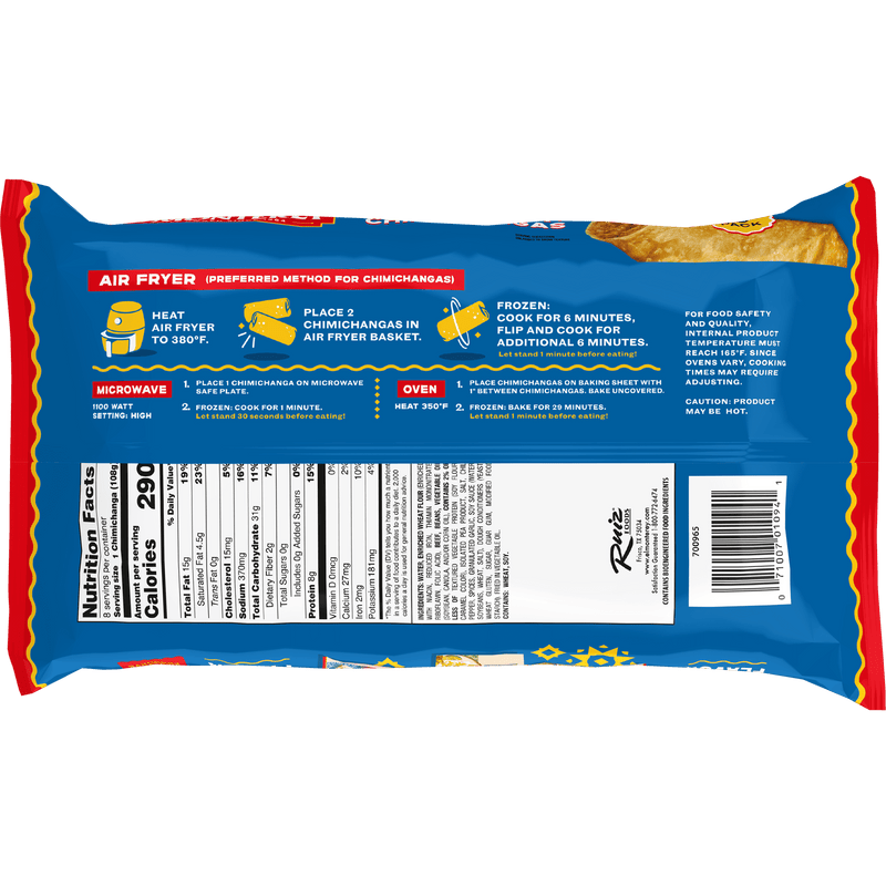 El Monterey Beef & Bean Chimichangas, 30.4 oz, 8 Count (Frozen) — photo 6