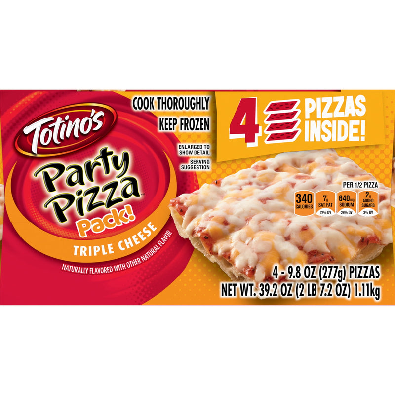 Totino's Party Pizza, Triple Cheese, Thin Crust, 14g Protein, 39.2 oz, 4 Count (Frozen) — photo 6