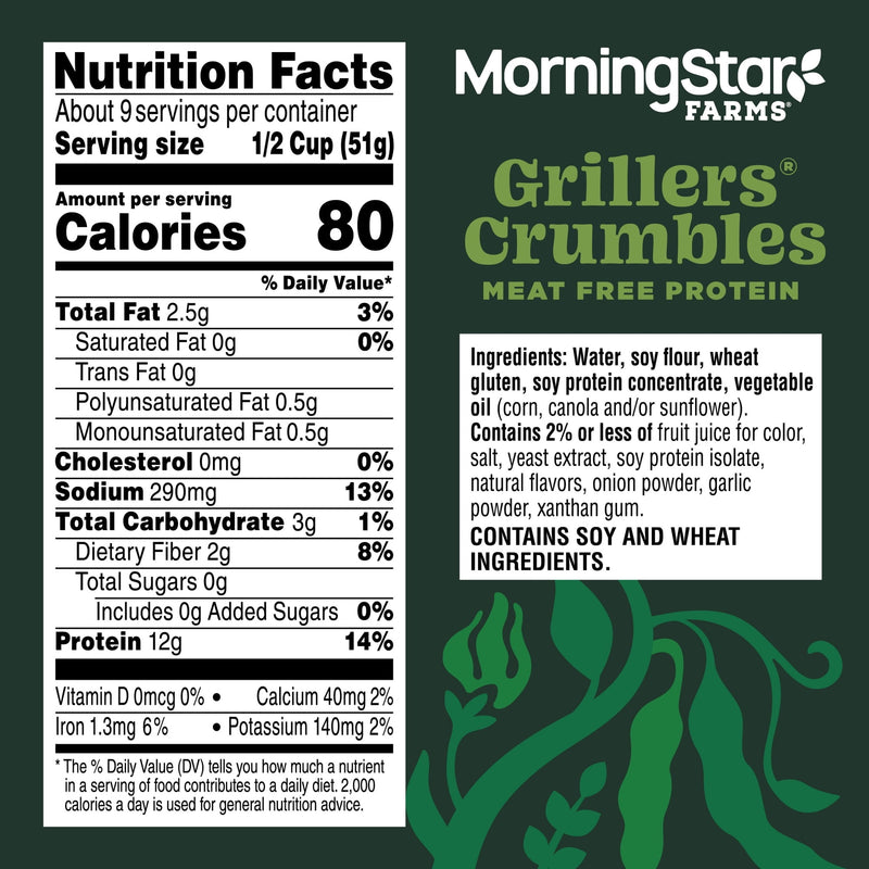 MorningStar Farms Meal Starters Savory Grillers Vegan Crumbles, Meat Free Protein, 16.2 oz Bag — photo 6