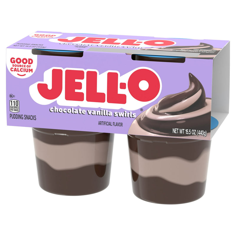 Jell-O Original Chocolate Vanilla Swirls Artificially Flavored Ready-to-Eat Pudding Snack Cups, 4 Count Cups — photo 7