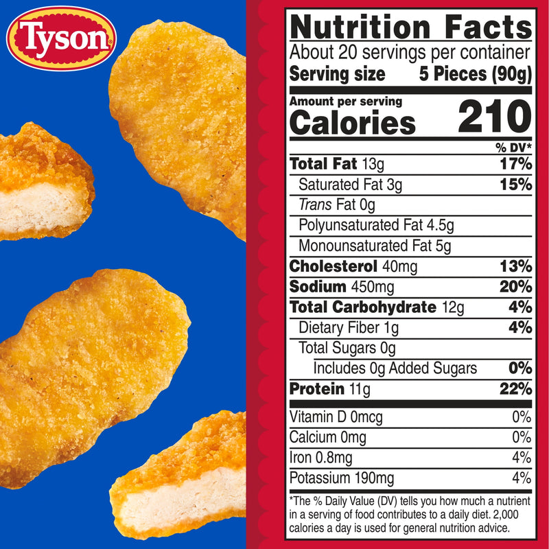Tyson Frozen White Meat Chicken Nuggets, Family Pack, 64 oz, 11g Protein per Serving (Fully Cooked) — photo 8
