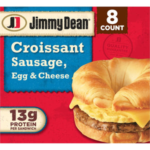 Jimmy Dean Frozen Breakfast Sandwiches Sausage, Egg & Cheese Croissant, 36 oz, 8 ct
