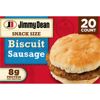 Jimmy Dean Frozen Breakfast Sandwiches, Snack Size Sausage Biscuit, 34 oz, 20 Count — package