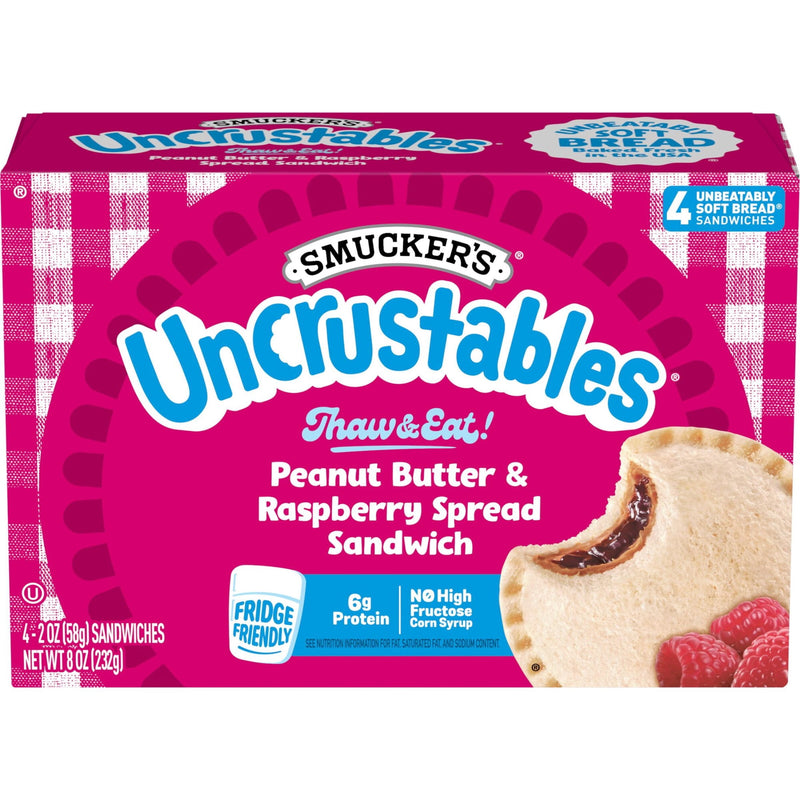 Smucker’s Uncrustables Peanut Butter & Raspberry Spread Sandwiches, 4 Count, 2 oz Each, Frozen — photo 6