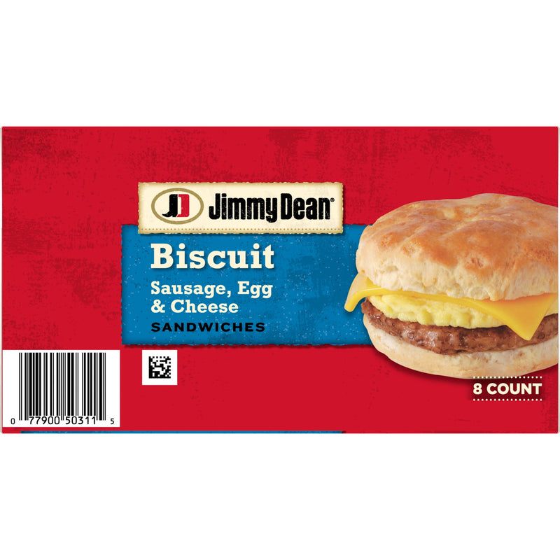 Jimmy Dean Frozen Breakfast Sandwiches, Sausage Egg & Cheese Biscuit, 36 oz, 8 Count — photo 2