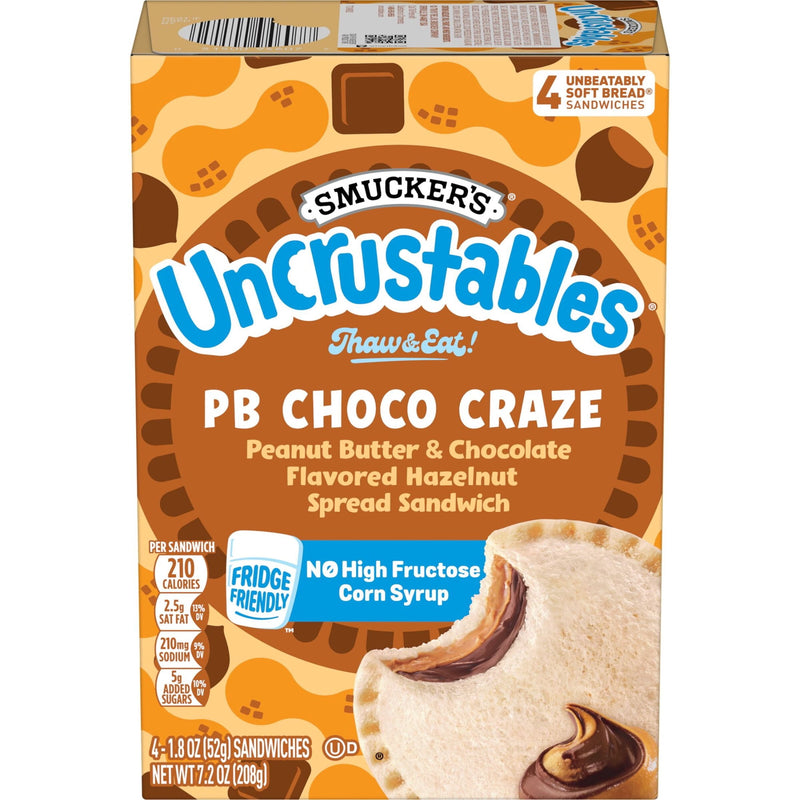 Smucker’s Uncrustables Peanut Butter and Chocolate Flavored Hazelnut Spread Sandwiches, 4 Count, 1.8 oz Each, Frozen — photo 5