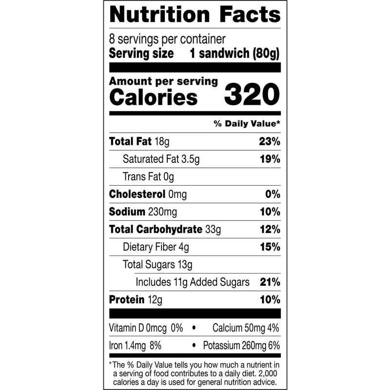 Smucker’s Uncrustables Burstin' Blueberry Morning Protein Snacks, Peanut Butter & Blueberry Spread Sandwiches on Wheat Bread, 8 Count, 2.8 oz Each, Frozen — photo 3