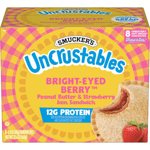 Smucker's Frozen Uncrustables Bright-Eyed Berry Peanut Butter & Strawberry Jam Sandwiches, 22.4 oz, 8 ct