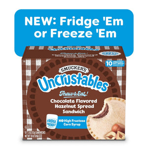 Smucker's Frozen Uncrustables Chocolate Flavored Hazelnut Spread Sandwiches, 18 Ounces, 10 ct