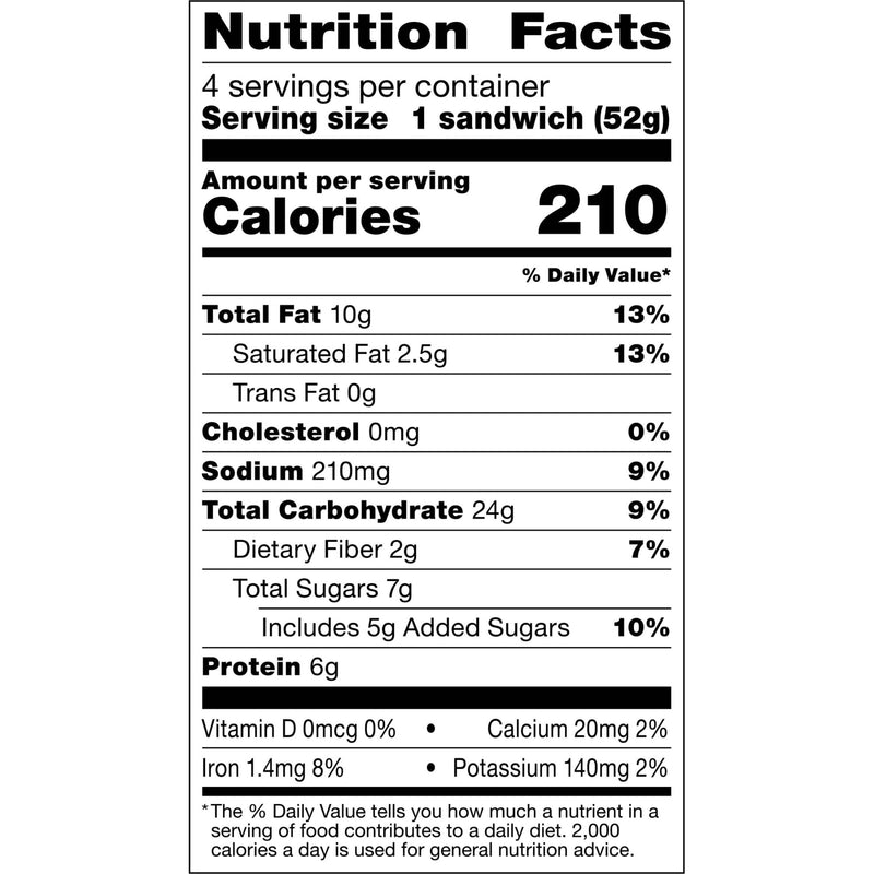 Smucker’s Uncrustables Peanut Butter and Chocolate Flavored Hazelnut Spread Sandwiches, 4 Count, 1.8 oz Each, Frozen — photo 2