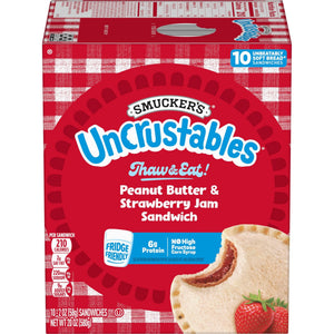 Smucker's Frozen Uncrustables Peanut Butter & Strawberry Jam Sandwiches, 20 oz, 10 ct