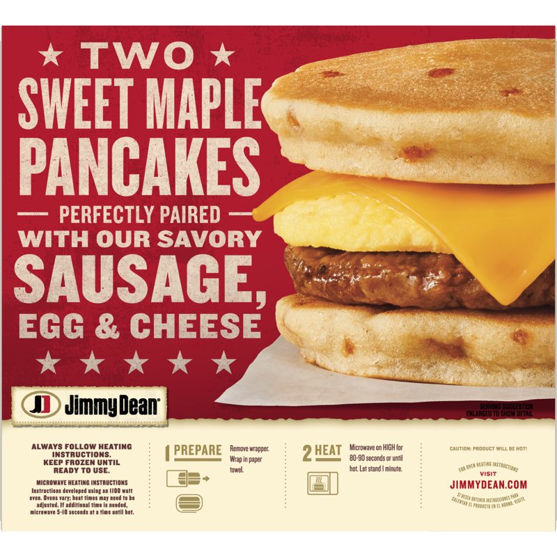 Jimmy Dean Frozen Breakfast Sandwiches, Egg and Cheese Maple Griddle Cake, 18.8 oz, 4 Count — photo 6