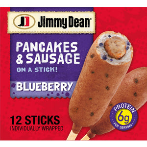 Jimmy Dean Frozen Pancakes & Sausage on a Stick Blueberry, 30 oz, 12 ct