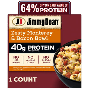 Jimmy Dean Frozen Protein Breakfast Bowl Zesty Scrambled Egg, Monterey Jack & Bacon, 7.25 oz